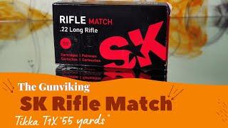 SK Rifle Match .22lr  accuracy test 55 yards