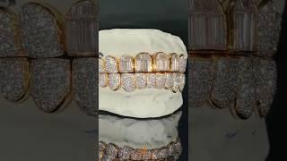 10x10 Flawless Hybrid Baguette & Honeycomb Set Diamond Grillz by Johnny Dang  #jewelry #grillz