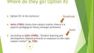 APA Style  In-text Citations