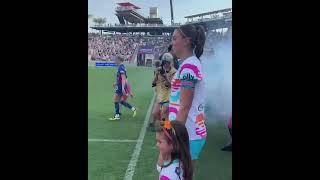 Alex Morgan makes her final walkout with her daughter, Charlie, by her side  #shorts