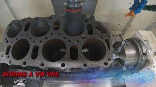 Boring a VR6 using Johnford cnc machine @KAFU