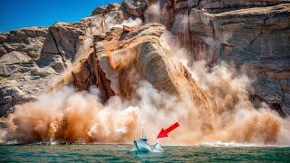 Massive Crazy Rockfalls and Landslide Compilation