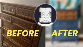 GORGEOUS dresser transformation with Wise Owl One Hour Enamel! | Furniture Flipping