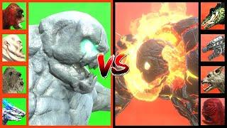 KAIJU TOURNAMENT: ICE GOLEM VS FIRE GOLEM VS Shimo VS King Titan VS Mechagodzilla in ARBS