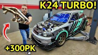 ONZE WIDEBODY K24 TURBO CIVIC GAAT NAAR DE 600 PK!