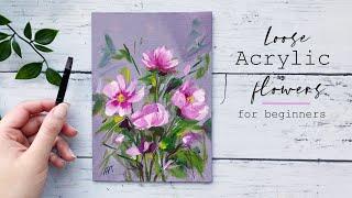 Acrylic Flower Painting | Flower Painting Tutorial | Painting Flowers