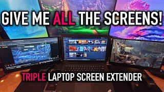 TRIPLE Laptop Screens!? KEFEYA S2 Triple Laptop Screen Extender Full Review | 2x 14" 1080p Screens