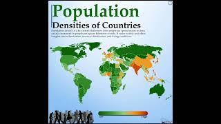 Population densities of countries! #map #population #density #countries #youtubeshorts