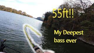 Old Hickory Lake Bass Fishing for Deep Bass 40-60+ deep!! I lost many shallow/didn't know what to do