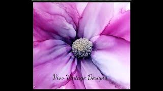 #86 How to create a beautiful flower using alcohol ink and the Ranger Air Blower.