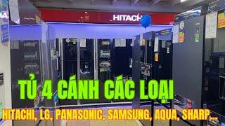 Tổng hợp tủ lạnh 4 cánh BÁN CHẠY dịp Tết 2025 | Hitachi, LG, Panasonic, Samsung, Sharp...