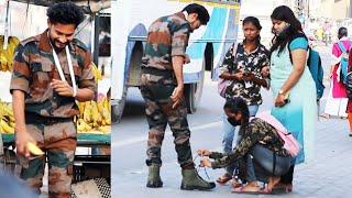 AN INJURED SOLDIER PEOPLE HELP OR NOT |A SOCIAL EXPERIMENT |TELUGU PRANKS |DREAMBOY JAYSURYA