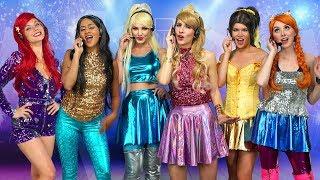 DISNEY PRINCESS POP STARS. (Ariel, Jasmine, Aurora, Belle, Elsa and Anna) Totally TV parody