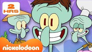 Губка Боб | 2 часа ЛУЧШИХ моментов Сквидварда!  | Nickelodeon Cyrillic