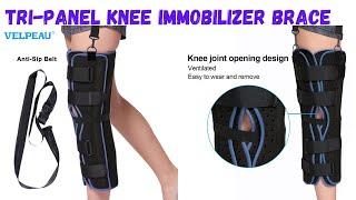 Tri-Panel Knee Immobilizer Brace | Straight Leg Immobilizer | Knee Splint | Comfort Rigid Support