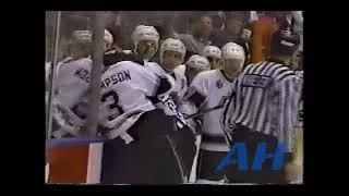 NHL Dec. 15, 1992 Brent Thompson,LA v Mike Hartman,TB Los Angeles Kings Tampa Bay Lightning