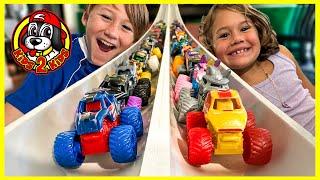 MONSTER JAM MINIS - Who is the Fastest MARVEL Monster Truck? (LONGEST DOWNHILL RACE)