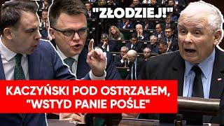 "Wstyd". Zawrzało po słowach Kaczyńskiego. Hołownia musiał interweniować