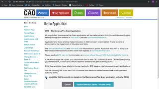 CAO Demo Application Other important parts of the CAO Application that must be completed