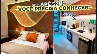 APARTAMENTO PEQUENO DE 52M² COM PIA BRANCA NA COZINHA E MUITAS DICAS PARA APROVEITAR BEM OS ESPAÇOS