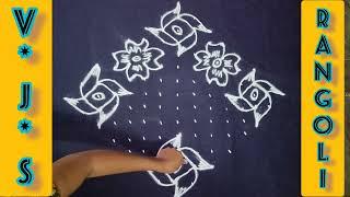 Rangoli Designs 15*1 dots #youtube #trending #mugguludesigns #vjs rangoli#muggulucollections