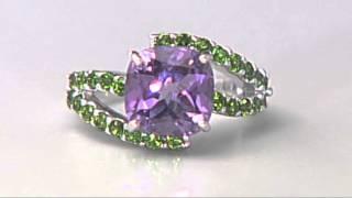 GEMONDO Ring mit Amethyst und Chromdiopsid