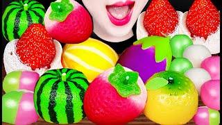 ASMR Fruit Mochi Strawberry Dango 과일 모찌 당고 화과자 먹방 Mukbang, Eating