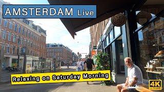 Relaxing on Quiet and Sunny  Saturday Morning in Amsterdam - Red-light - Canals - De Pijp 4K Tour