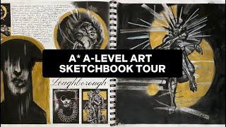 A* A-Level art sketchbook tour.