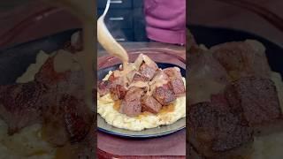Steak Bites loaded mashed potatoes