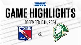 OHL Highlights: Kitchener Rangers @ London Knights Dec. 15, 2024