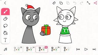 Flipaclip – Wenda and Gray / Sprunki holidays animation meme