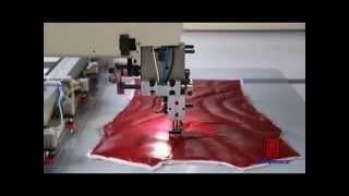 Down jacket automatic sewing with down proof technology