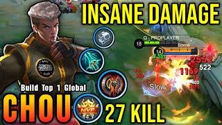 27 Kills!! Chou New Offlane Build Insane Damage (PLEASE TRY) - Build Top 1 Global Chou ~ MLBB