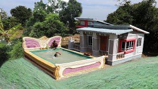 Primitive Daily life - Build A Beautiful Butterfly Swimming Pool