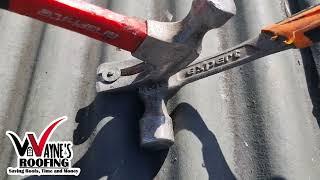 Re-screw old nails with new screws on roof