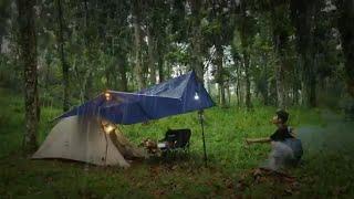 (solo camping hujan deras)-tempat yang indah di tengah hutan