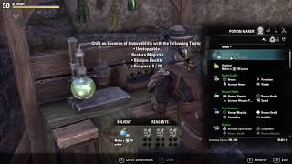 TESO: Craft an Essence of Immovability (Restore Health, Restore Magicka, Unstoppable)