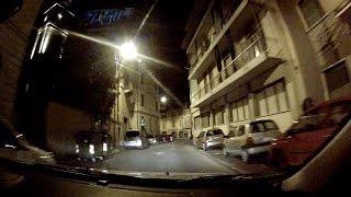 Broni at night, Province of Pavia, Lombardy (Lombardia), Italy (Italia) – onboard camera