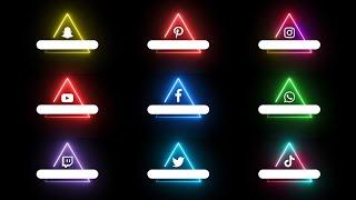 Social Media Neon light Animated icons - Neon light Overlays Motion Graphics by Motion Made