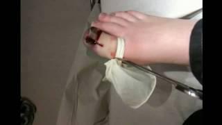 A guy operating his toe.
