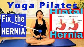 Bulge on Upper Abdomen? Fix Hiatal Hernia Gentle Easy Mat Yoga Pilates Workout at Home
