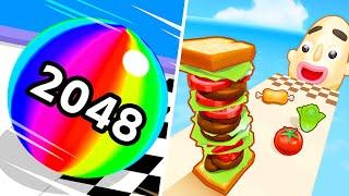 Ball Run 2048 | Sandwich Runner - All Level Gameplay Android,iOS - MEGA NEW APK UPDATE