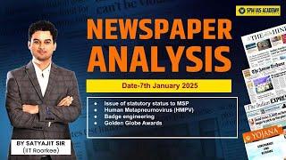 Newspaper Analysis for UPSC and APSC | 7th January 2025 | APSC and UPSC Exam Preparation | SPM IAS