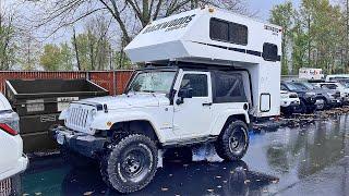 Hard Side Truck Camper on a 2 Door Jeep Wrangler at Lolo Overland Event