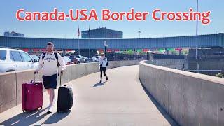 Walking across Canada-USA Border in Niagara Falls on foot to American Falls 2024