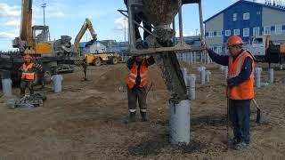 Filling piles with concrete