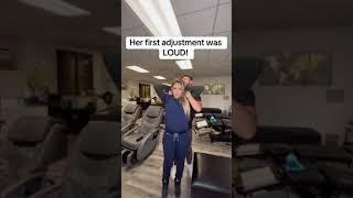 Dentist gets her first adjustment! #chiropractor #cracks #adjustment