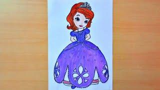 How to Draw Sofia The First || Sofia the First Drawing Step by Step