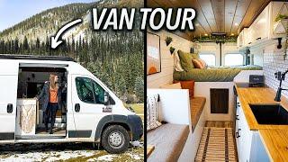 DIY VAN TOUR | Couple Converts Van for Cozy Full-Time Life on the Road